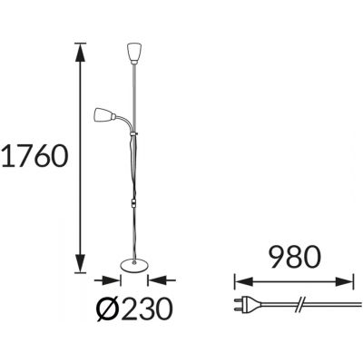 Strühm Mader lampa stojąca 2x15 W czarna 04445