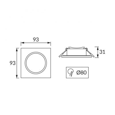 Strühm Fanta lampa do zabudowy 1x20 W czarna 04880