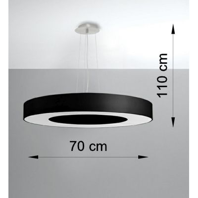 Sollux Lighting Saturno Slim lampa wisząca 6x60W czarna/biała SL.0754