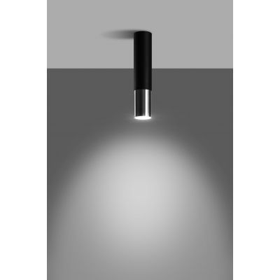 Sollux Lighting Loopez lampa podsufitowa 1x40W czarna/chrom SL.0939