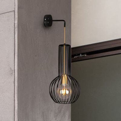 Kaja Arvi Black kinkiet 1x60W czarny/złoty K-4523