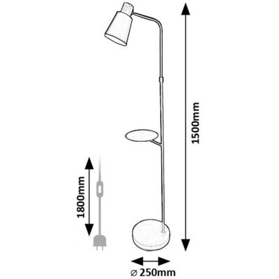 Rabalux Azim lampa stojąca 1x40 W czarna-drewno 74229