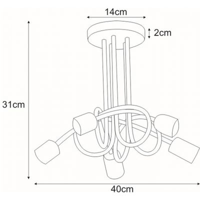 Kaja Deze lampa podsufitowa 5x60W biała K-3611