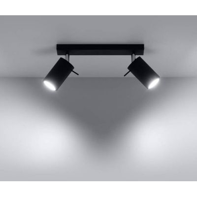 Sollux Lighting Ring lampa podsufitowa 2x40W czarna SL.0092