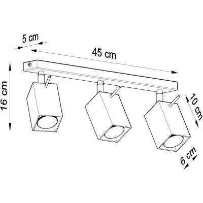 Sollux Lighting Merida lampa podsufitowa 3x40W czarna SL.0101