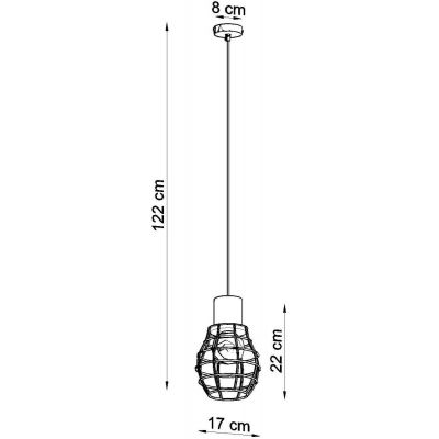 Sollux Lighting Lugo lampa wisząca 1x60W szary/czarny SL.0285