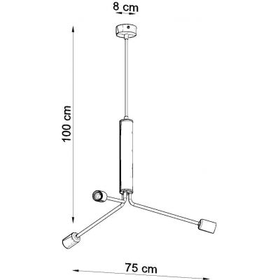 Sollux Lighting Duomo 3D lampa wisząca 3x60W czarna SL.0303