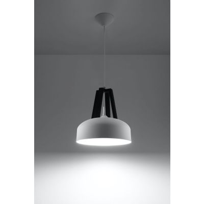 Sollux Lighting Casco lampa wisząca 1x60W biały/czarny SL.0387