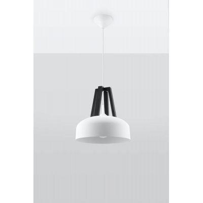 Sollux Lighting Casco lampa wisząca 1x60W biały/czarny SL.0387