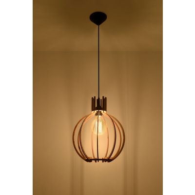 Sollux Lighting Arancia lampa wisząca 1x60W drewno naturalne SL.0391