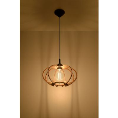 Sollux Lighting Mandelino lampa wisząca 1x60W drewno naturalne SL.0392