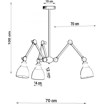 Sollux Lighting Stark Klosz 3 lampa podsufitowa 3x60W czarna SL.0614