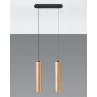 Sollux Lighting Lino lampa wisząca 2x40W drewno naturalne SL.0637