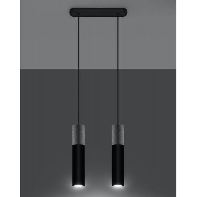Sollux Lighting Borgio lampa wisząca 2x40W czarny/szary SL.0651