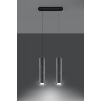 Sollux Lighting Luvo lampa wisząca 2x40W szary/czarny SL.0654