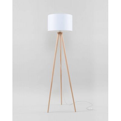 Sollux Lighting Austin lampa stojąca 1x60W biały/drewno naturalne SL.0685