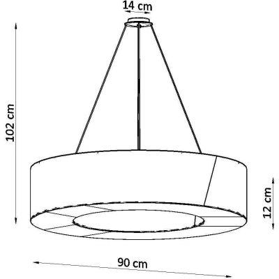 Sollux Lighting Saturno lampa wisząca 8x60W czarna/biała SL.0798