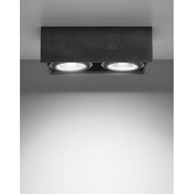 Sollux Lighting Quatro lampa podsufitowa  2x40W szary SL.0884