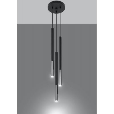 Sollux Lighting Mozaica lampa wisząca 3x40W czarny/chrom SL.0887
