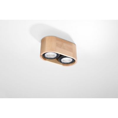 Sollux Lighting Basic lampa podsufitowa 2x40W drewno naturalne SL.0914