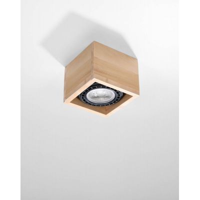 Sollux Lighting Quatro lampa podsufitowa 1x40W drewno naturalne SL.0915