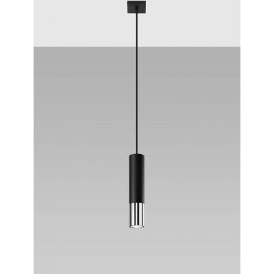Sollux Lighting Loopez lampa wisząca 1x40W czarna/chrom SL.0940