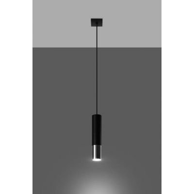 Sollux Lighting Loopez lampa wisząca 1x40W czarna/chrom SL.0940