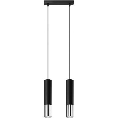 Sollux Lighting Loopez lampa wisząca 2x40W czarna/chrom SL.0941