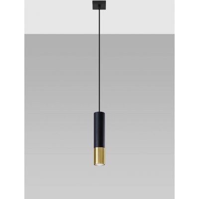 Sollux Lighting Loopez lampa wisząca 1x40W czarna/złota SL.0952