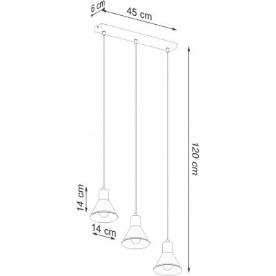 Sollux Lighting Taleja 3 lampa wisząca 3x60W czarna SL.0986