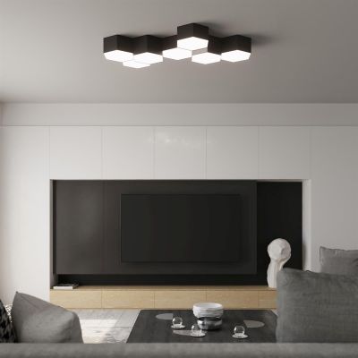 Sollux Lighting Sunde plafon 2x60W czarny/biały SL.1059