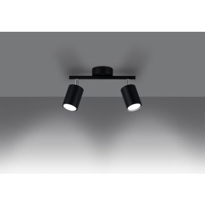 Sollux Lighting Lemmi lampa podsufitowa 2x40W czarna SL.1127