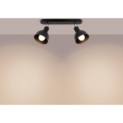 Sollux Lighting Elba lampa podsufitowa 2x15 W czarna SL.1317