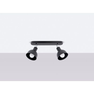 Sollux Lighting Elba lampa podsufitowa 2x15 W czarna SL.1317