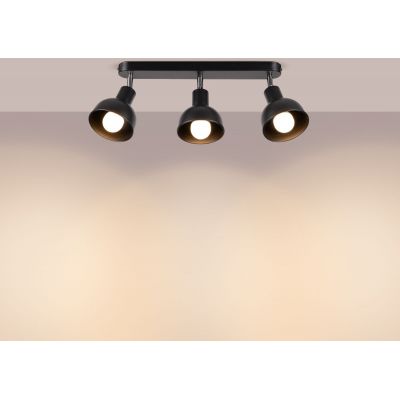 Sollux Lighting Elba lampa podsufitowa 3x15 W czarna SL.1318