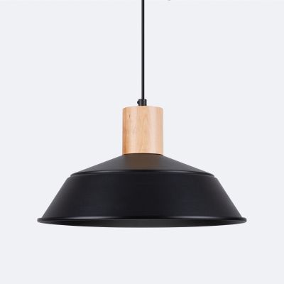 Sollux Lighting Fano lampa wisząca 1x15 W czarna-drewno SL.1322