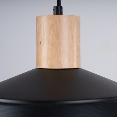 Sollux Lighting Fano lampa wisząca 1x15 W czarna-drewno SL.1322