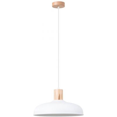 Sollux Lighting Indy lampa wisząca 1x15 W biała-drewno SL.1323