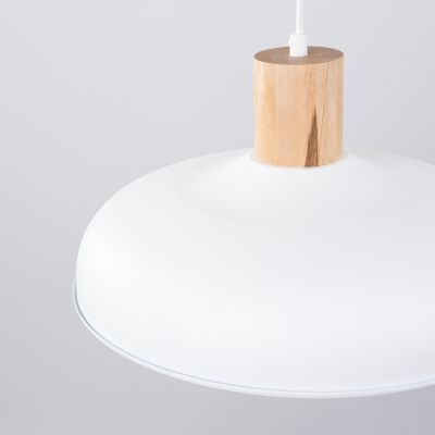 Sollux Lighting Indy lampa wisząca 1x15 W biała-drewno SL.1323