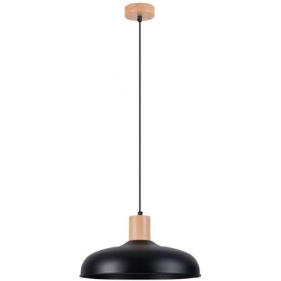 Sollux Lighting Indy lampa wisząca 1x15 W czarna-drewno SL.1324