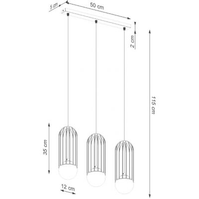 Sollux Lighting Brina lampa wisząca 3x8 W biała SL.1333