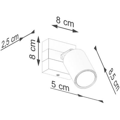 Sollux Lighting Fager kinkiet 1x10 W czarny-drewno SL.1343