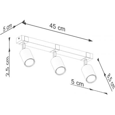 Sollux Lighting Fager lampa podsufitowa 3x10 W czarna-drewno SL.1345