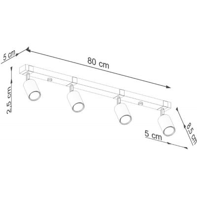 Sollux Lighting Fager lampa podsufitowa 4x10 W czarna-drewno SL.1346