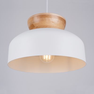 Sollux Lighting Marion lampa wisząca 1x15 W biała-drewno SL.1350