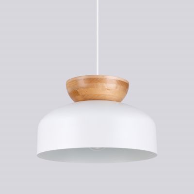 Sollux Lighting Marion lampa wisząca 1x15 W biała-drewno SL.1350