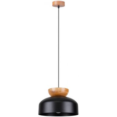Sollux Lighting Marion lampa wisząca 1x15 W czarna-drewno SL.1351