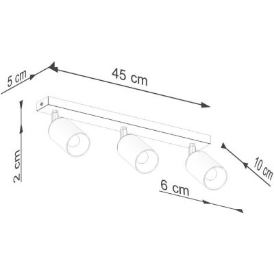 Sollux Lighting Winx lampa podsufitowa 3x10 W czarna-chrom SL.1368