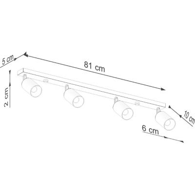 Sollux Lighting Winx lampa podsufitowa 4x10 W czarna-złota SL.1387