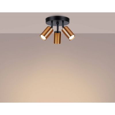 Sollux Lighting Winx lampa podsufitowa 3x10 W czarna-miedź SL.1377